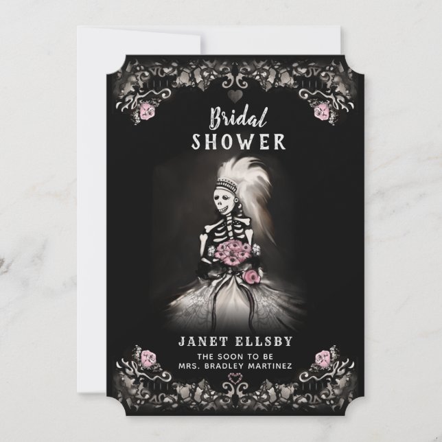 Bridal Shower Gothic Skeleton Bride Invitation (Front)