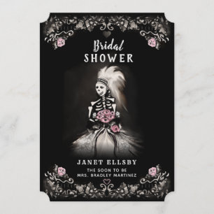 Bridal Shower Gothic Skeleton Bride Invitation