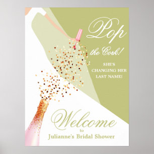 Bridal Shower Green Welcome Poster