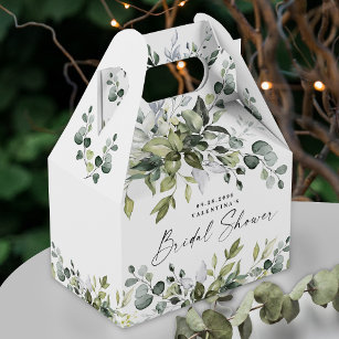 Bridal Shower Greenery Elegant Leafy Watercolor Favour Box