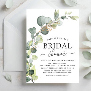 Bridal Shower Greenery Eucalyptus Succulent Invitation