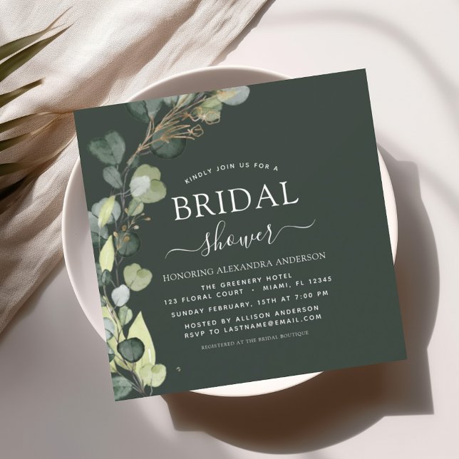 Bridal Shower Greenery Eucalyptus Succulent  Invitation (Creator Uploaded)