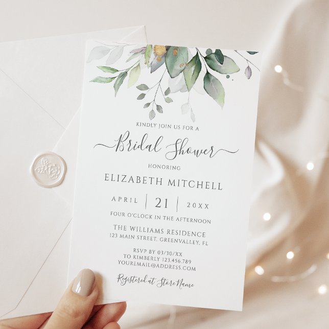 Bridal Shower Greenery Eucalyptus Succulent Invitation (Creator Uploaded)