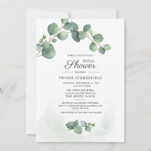 Bridal Shower Greenery Eucalyptus Succulent Invitation