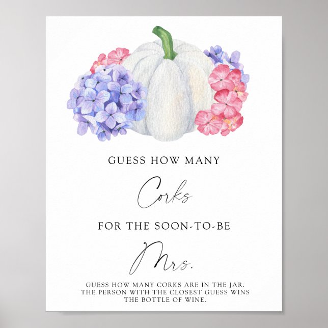 Bridal Shower Guess How Many Corks Poster (Front)