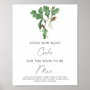 Bridal Shower Guess How Many Corks Poster