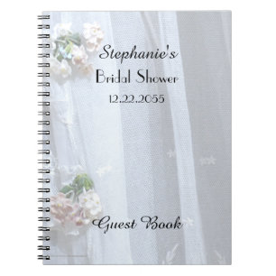 Bridal Shower Guest Book, Vintage Lace Spiral Notebook