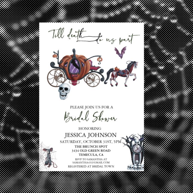 Bridal Shower Halloween Dark Cinderella   Invitation (Creator Uploaded)