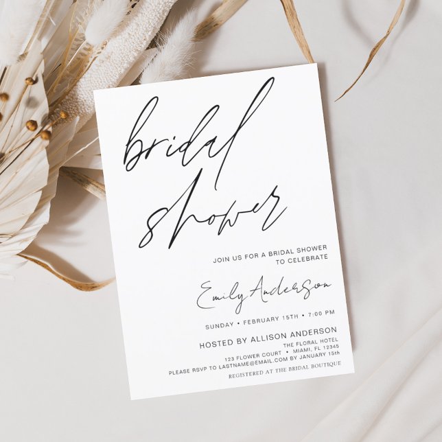 Bridal Shower Handwritten Script Minimalist Invitation (Creator Uploaded)