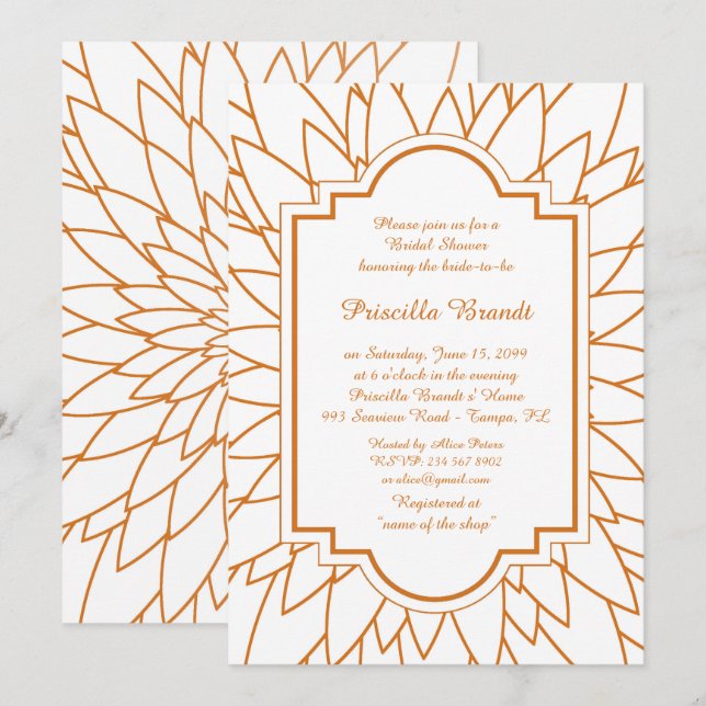 Bridal Shower Honouring, Monet's Dahlia style,whit Invitation (Front/Back)