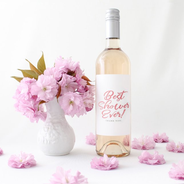 Bridal Shower Hostess Cute Thank You Gift Wine Label (Creator Uploaded)