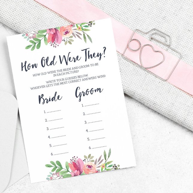 Bridal Shower How Old Were They Game Invitation (Creator Uploaded)