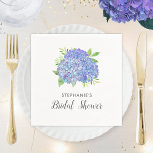 Bridal Shower Hydrangea Purple Floral Napkins