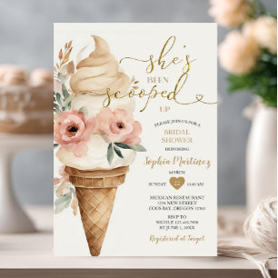 Bridal Shower Ice Cream She's Been Scooped Up Invitation