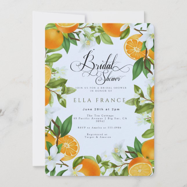 Bridal Shower in Bloom & Lemons Invitation (Front)