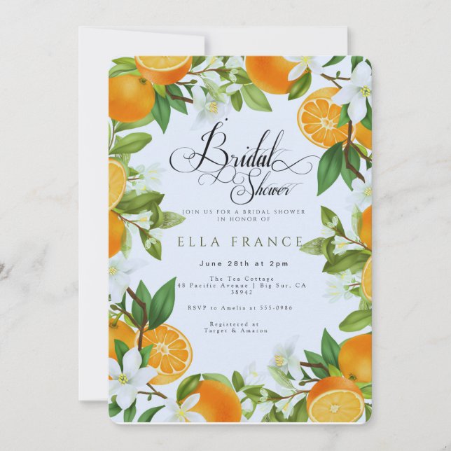 Bridal Shower in Bloom & Lemons Invitation (Front)