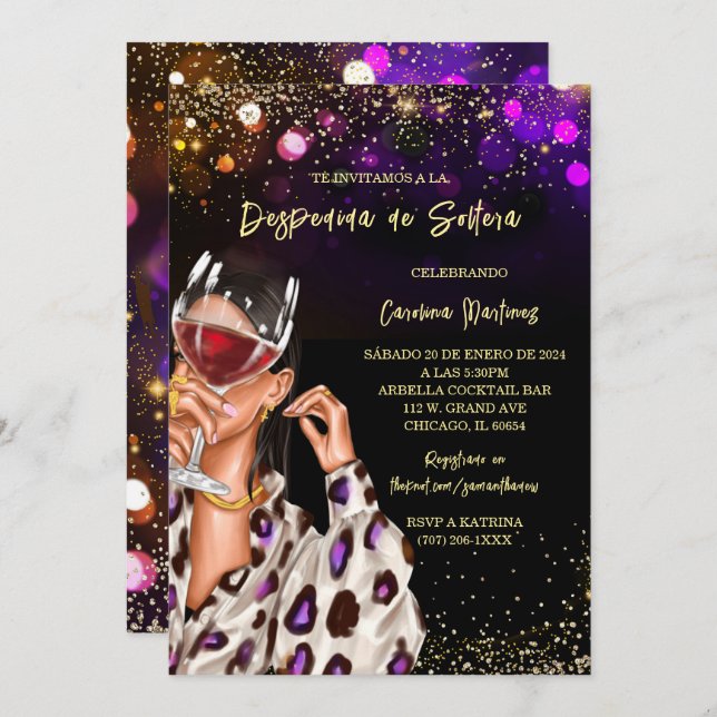 Bridal Shower In Spanish Invitation (Front/Back)