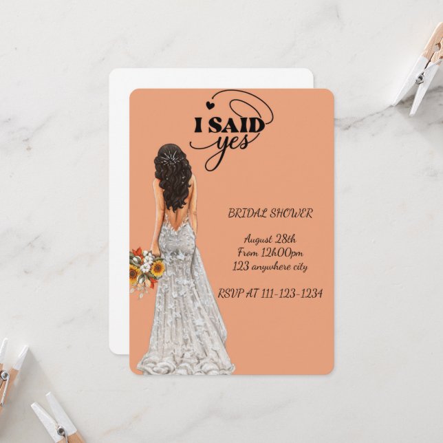 BRIDAL SHOWER INVITATION (Front/Back In Situ)