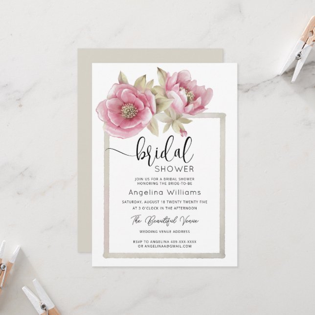  Bridal Shower Invitation (Front/Back In Situ)