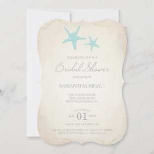 BRIDAL SHOWER Invitation - Beach Starfish