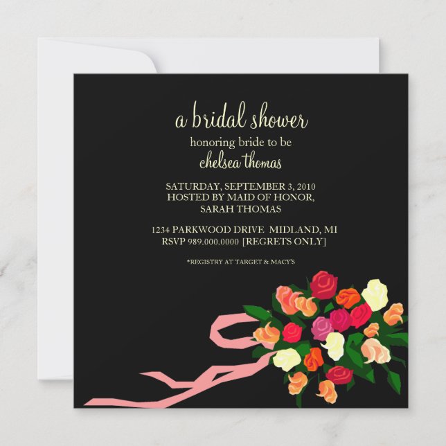Bridal Shower Invitation [Black] (Front)