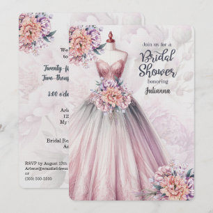 Bridal Shower Invitation Blush Pink Botanical