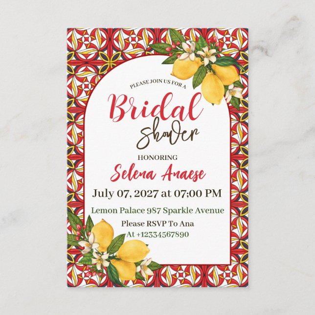 Bridal Shower Invitation Card (Front)