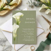 Bridal Shower Invitation "Delicate Calla Lilies"