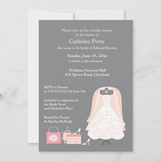 Bridal Shower Invitation Flat Card Invitation (Front)