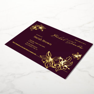 Bridal shower invitation foil gold