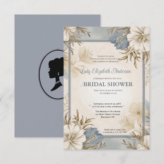 bridal shower invitation,french chateau party invitation (Front/Back)