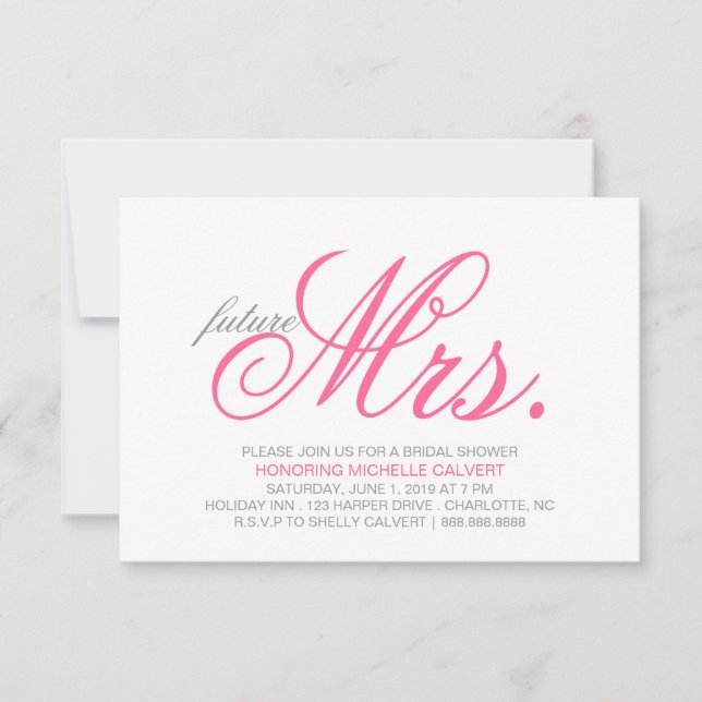 Bridal Shower Invitation | future Mrs. (Front)