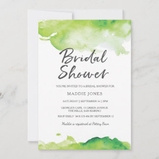 Bridal Shower Invitation | Green watercolor