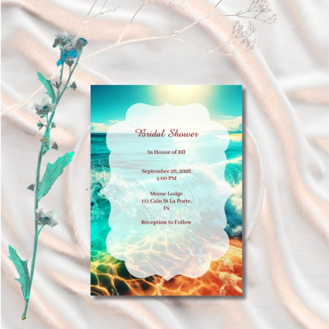 Bridal Shower Invitation Minimalist Tropical  (Creator Uploaded)