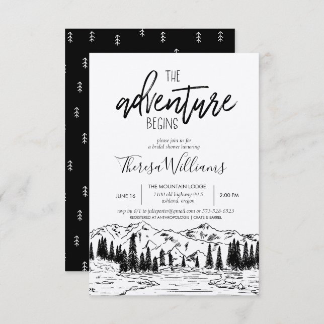 Bridal Shower Invitation - Mountain Theme (Front/Back)