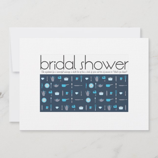 Bridal Shower Invitation  |  Peacock Blue (Front)