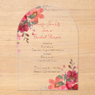 Bridal Shower Invitation pink floral design