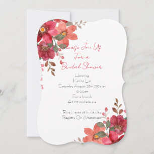 Bridal Shower Invitation pink floral design
