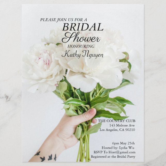Bridal Shower Invitation  Postcard Custom Letterhead (Front)