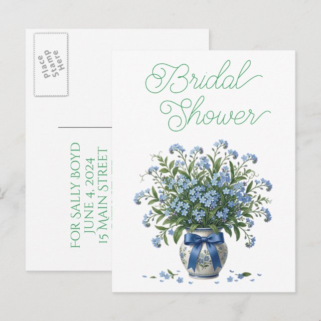 Bridal shower invitation postcards (Front/Back)
