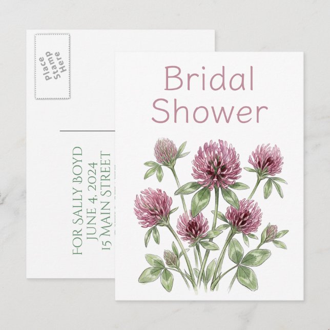 Bridal shower invitation postcards (Front/Back)