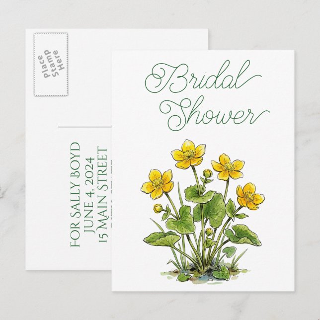 Bridal shower invitation postcards (Front/Back)