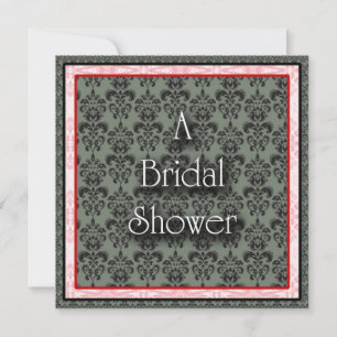 Bridal Shower Invitation Red/Black Damask