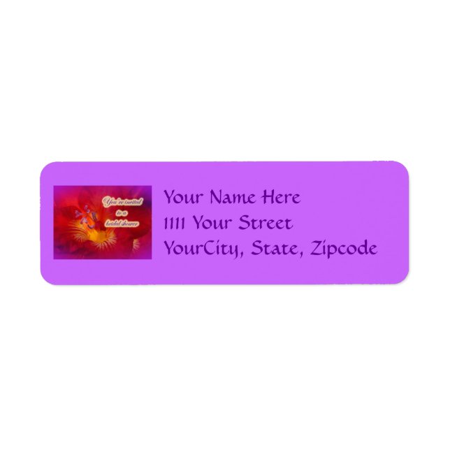 Bridal Shower Invitation Red Freesia Labels (Front)
