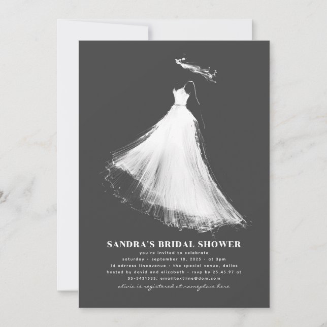 Bridal Shower Invitation Romantic Minimalist (Front)