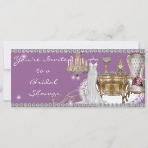 Bridal Shower Invitation surrounded by Diamond