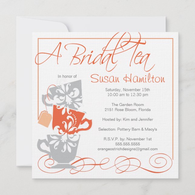 Bridal Shower Invitation - Tea (Front)