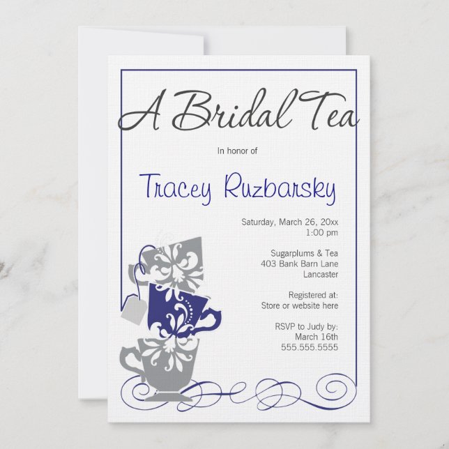Bridal Shower Invitation - Tea (Front)