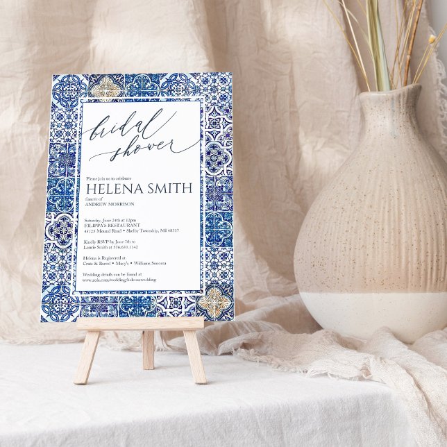 Bridal shower invitation tiles Mediterranean  (Creator Uploaded)