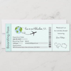 Bridal Shower Invitation, Travel Theme Bridal Invitation